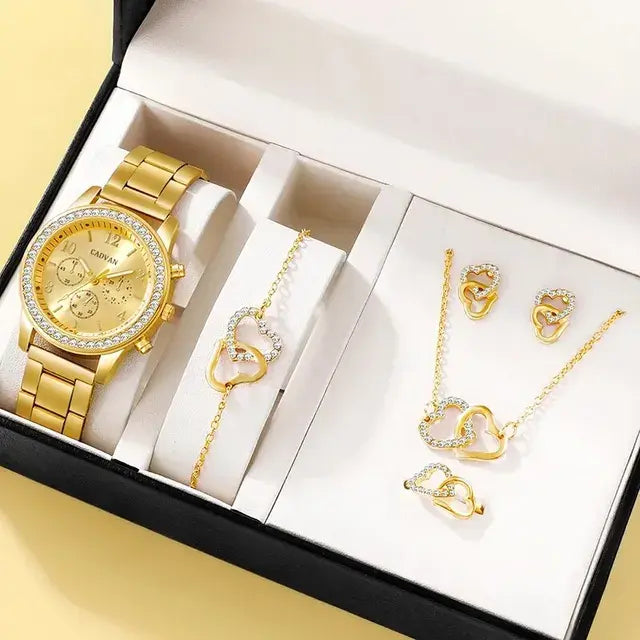 Luxury 5-piece Watch and Jewelry Set