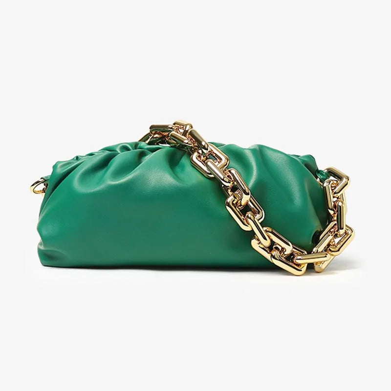 Chain Strap Soft PU Leather Cloud Bag