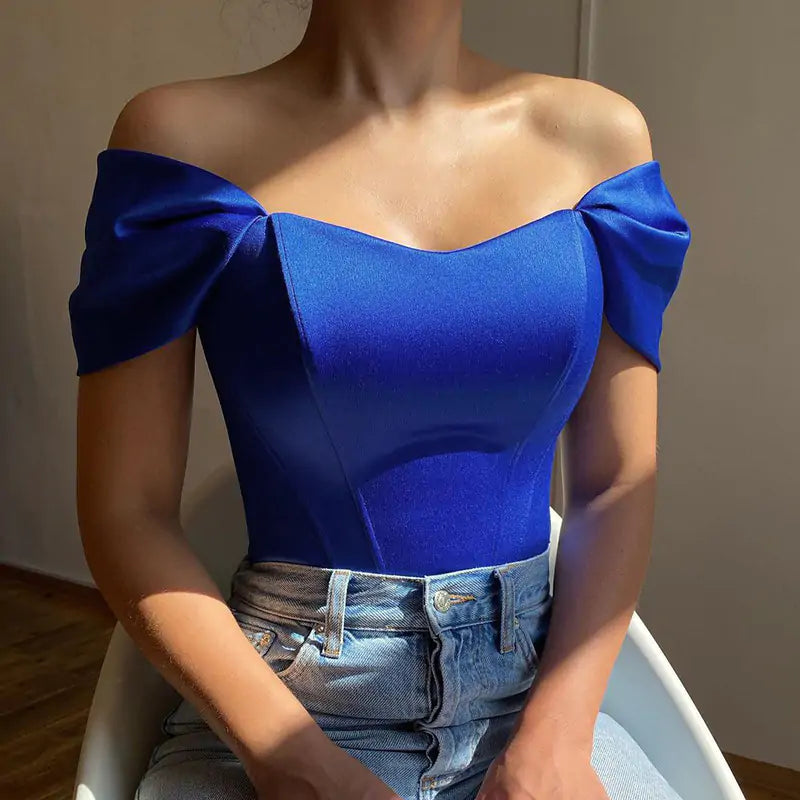 Satin Off-The-Shoulder Top