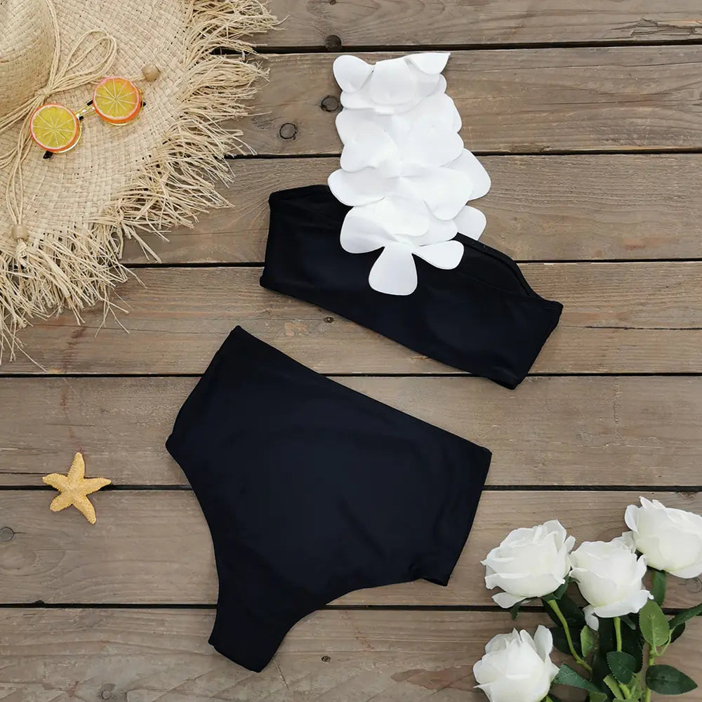 Flower Bandeau Bikini Set