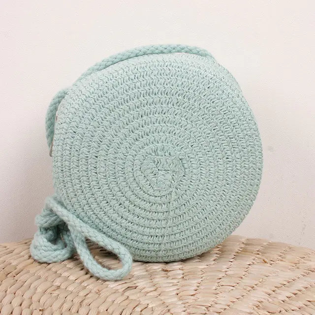 Round Woven Straw Bag