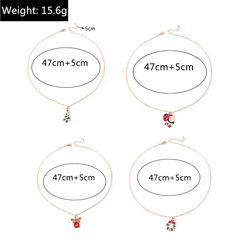 Christmas Pendant Long Chain Necklace