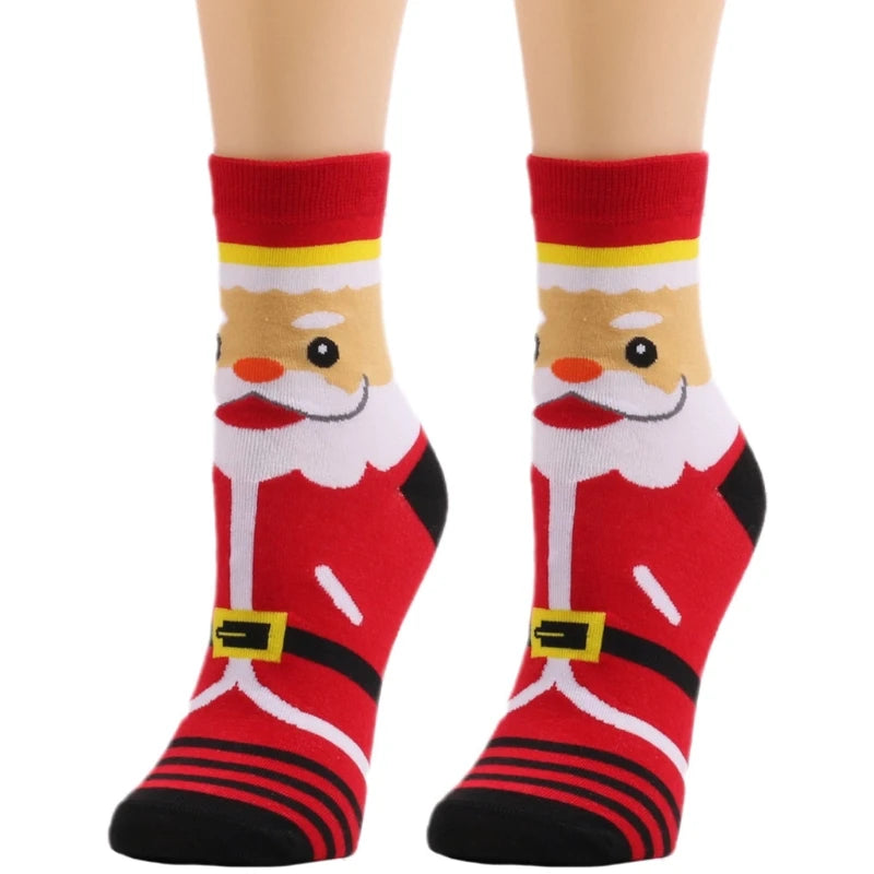 Unisex Novelty Cartoon Elk Snowman Santa Warm Christmas Socks