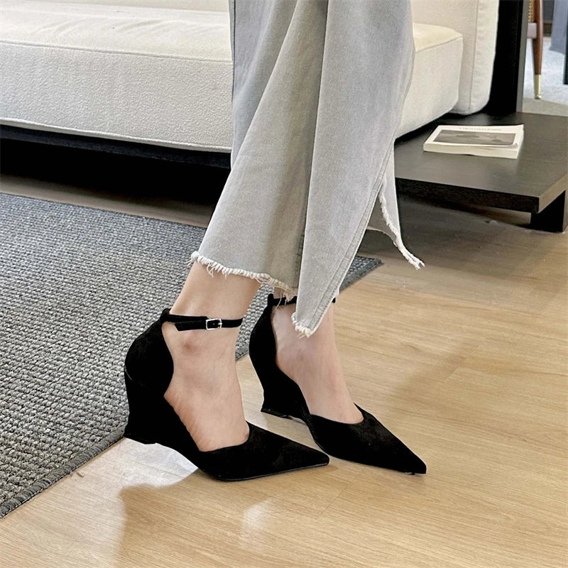 Pointed Toe Wedge Heels