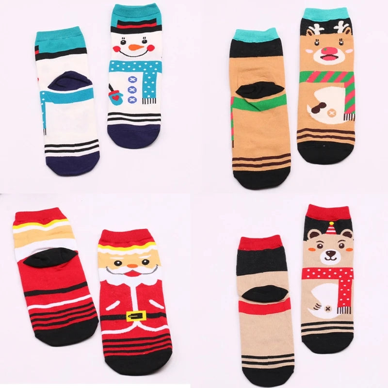 Unisex Novelty Cartoon Elk Snowman Santa Warm Christmas Socks