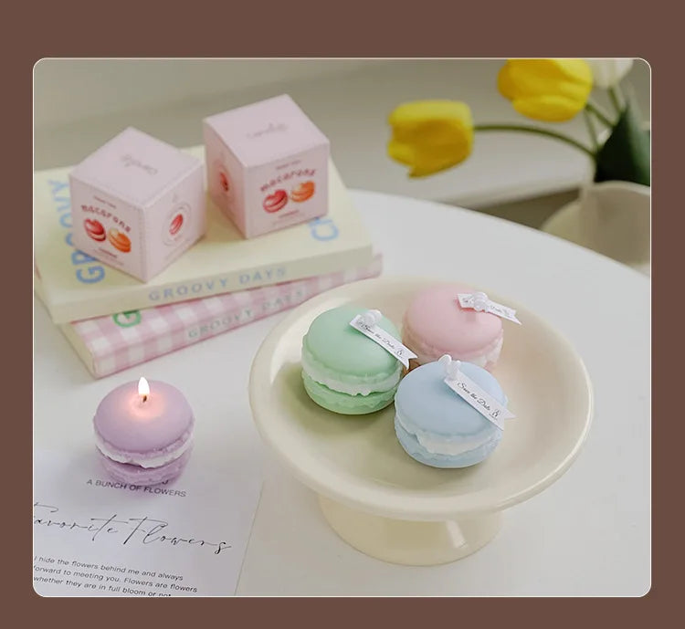 5 Piece Handmade Macaron Aromatic Scented Aesthetics Home Decorative Ornaments Candles