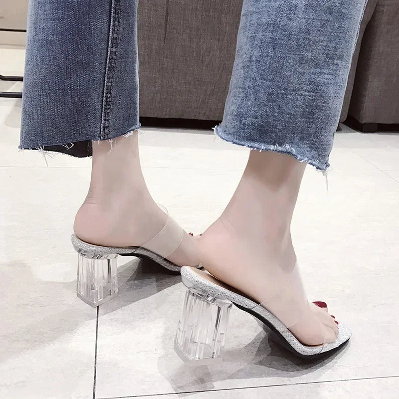 PVC Jelly Transparent High Heel Shoes