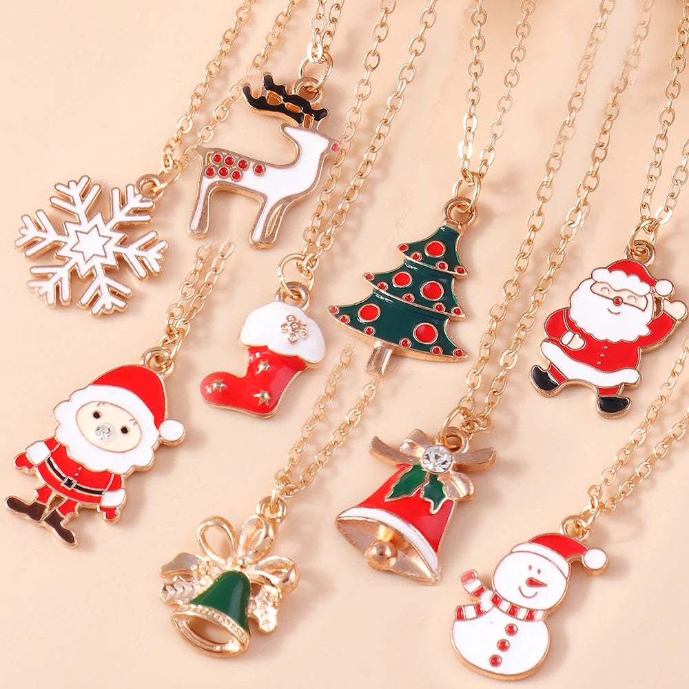 Christmas Pendant Long Chain Necklace