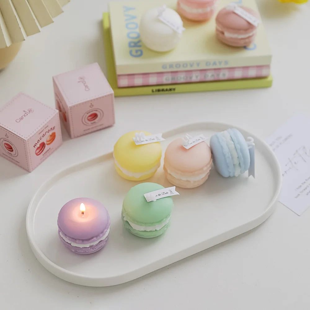 5 Piece Handmade Macaron Aromatic Scented Aesthetics Home Decorative Ornaments Candles