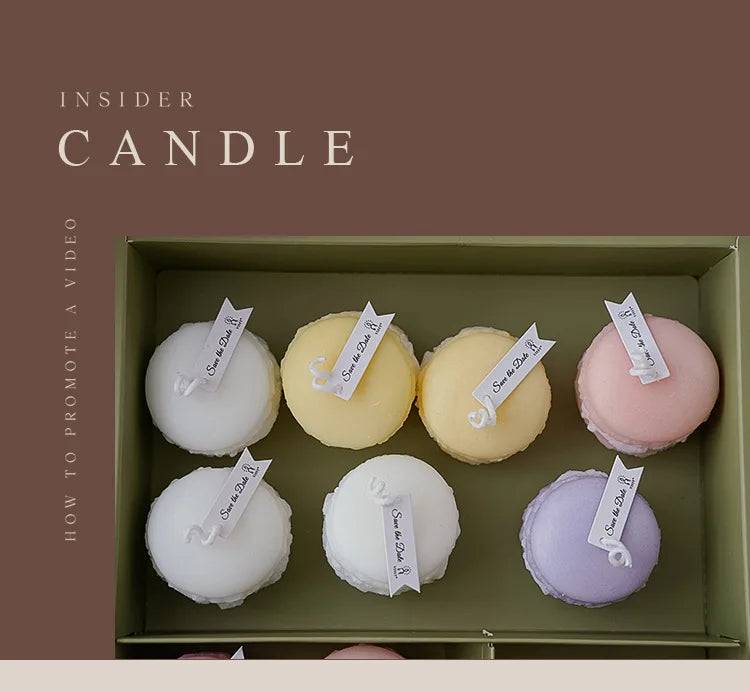 5 Piece Handmade Macaron Aromatic Scented Aesthetics Home Decorative Ornaments Candles