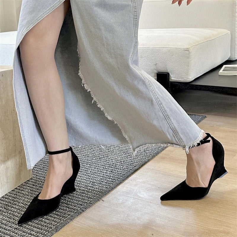 Pointed Toe Wedge Heels