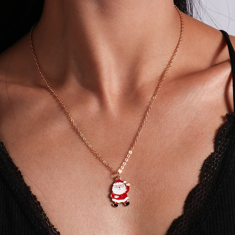 Christmas Pendant Long Chain Necklace