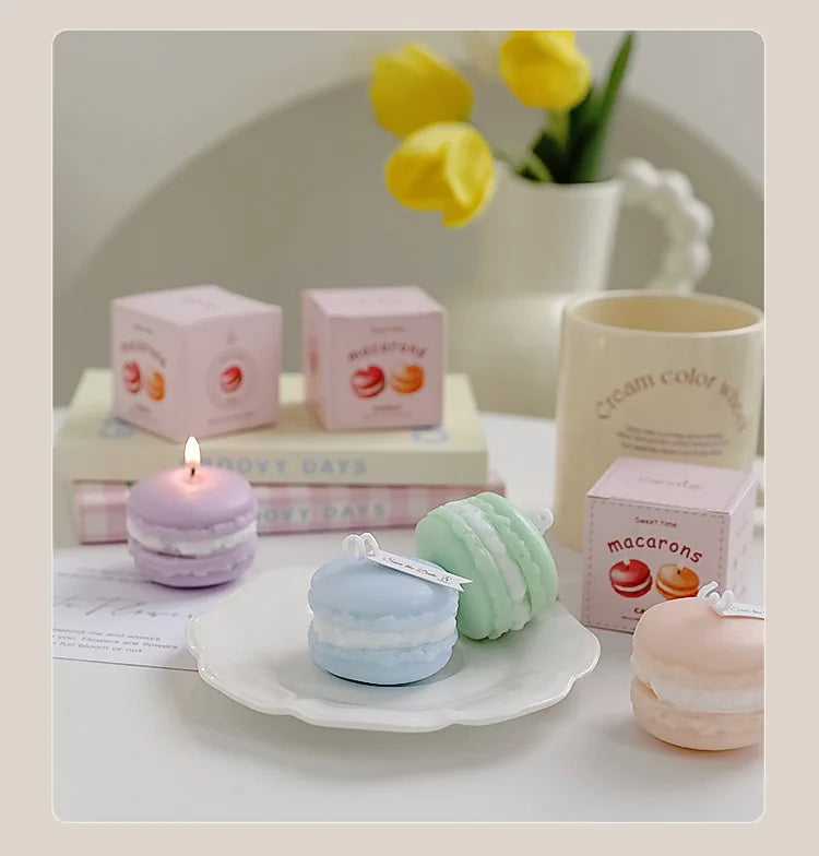 5 Piece Handmade Macaron Aromatic Scented Aesthetics Home Decorative Ornaments Candles