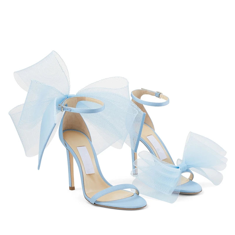 Mesh Big Bow-Knot High Heels Shoes