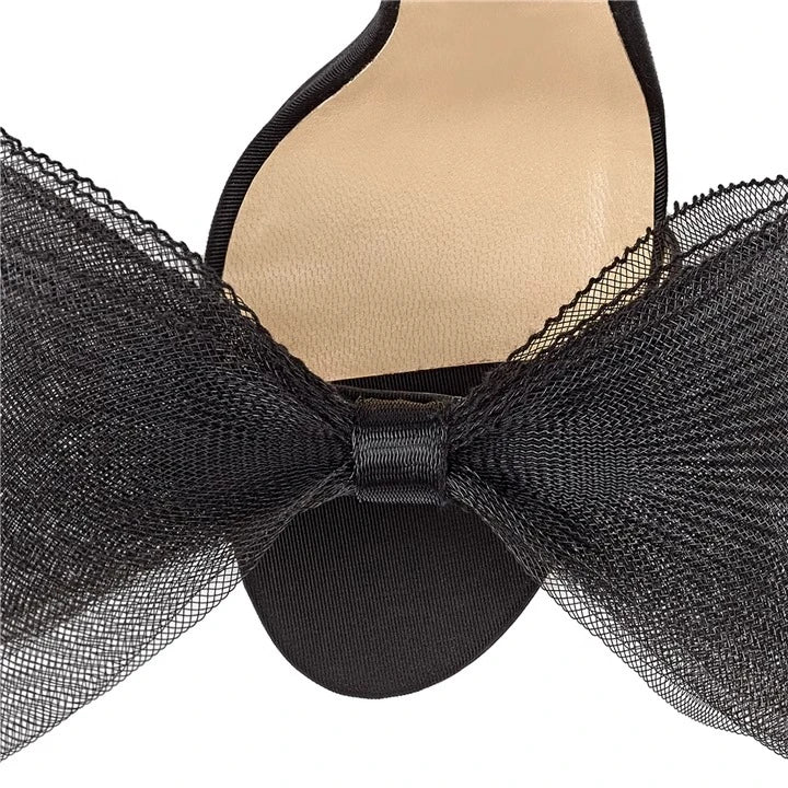 Mesh Big Bow-Knot High Heels Shoes