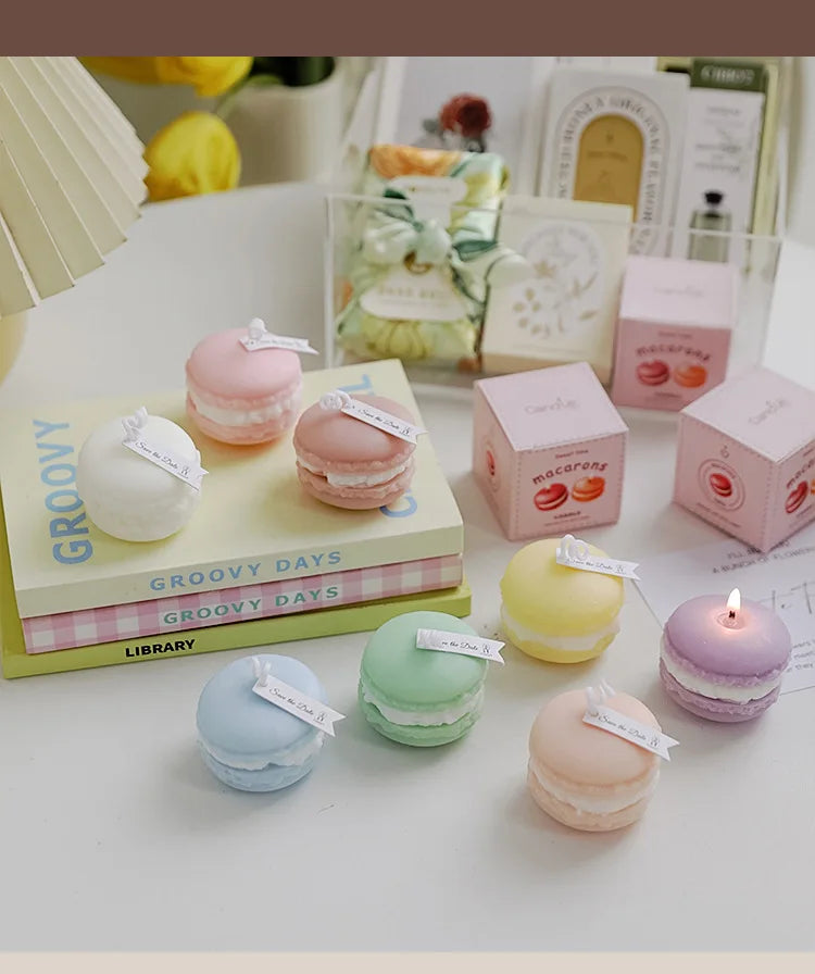 5 Piece Handmade Macaron Aromatic Scented Aesthetics Home Decorative Ornaments Candles