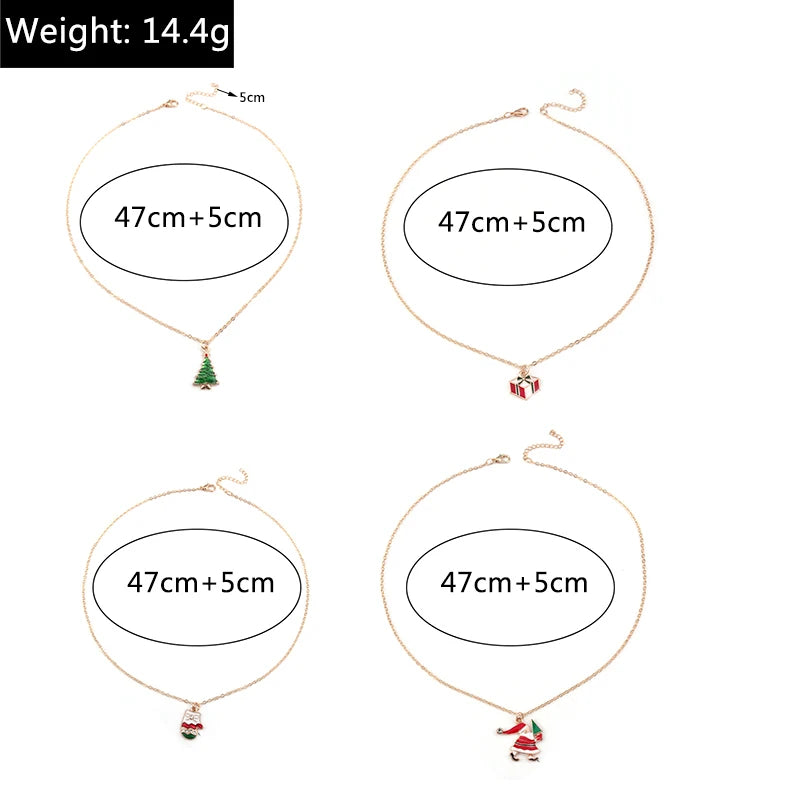 Christmas Pendant Long Chain Necklace