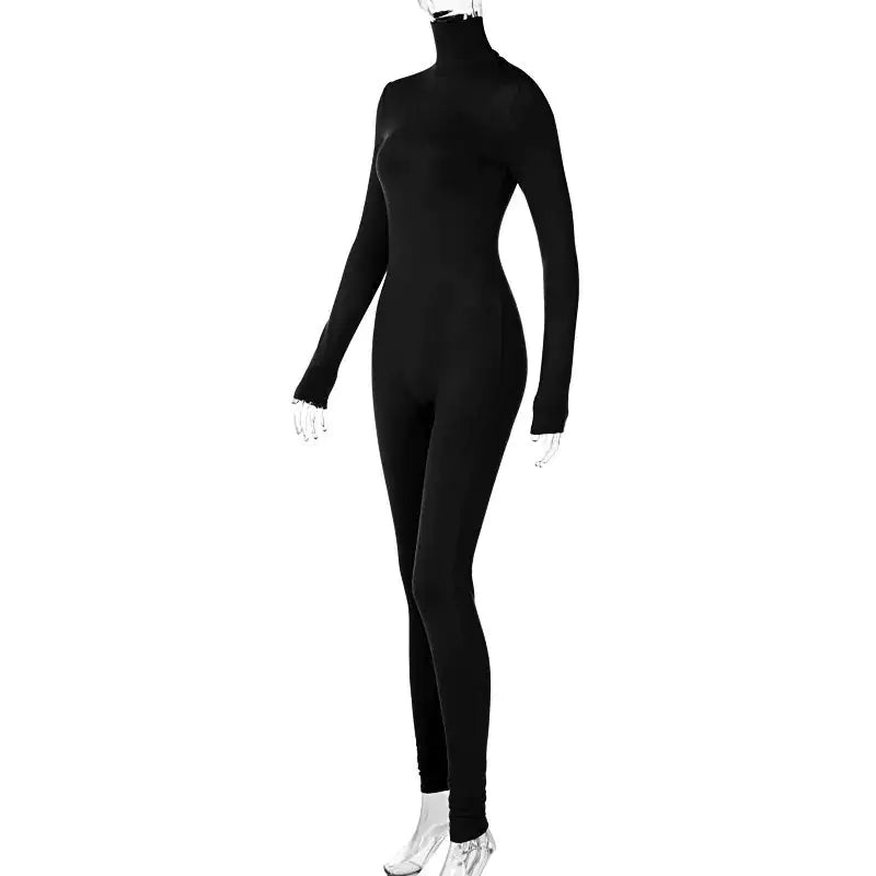 Turtle-neck Long Sleeve Jumpsuit