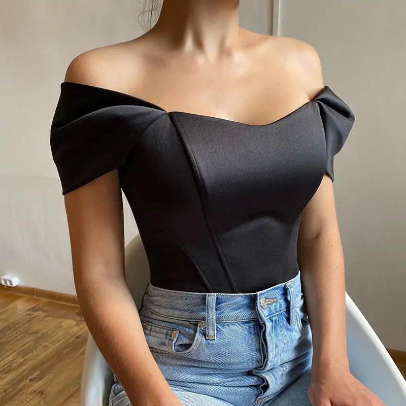 Satin Off-The-Shoulder Top