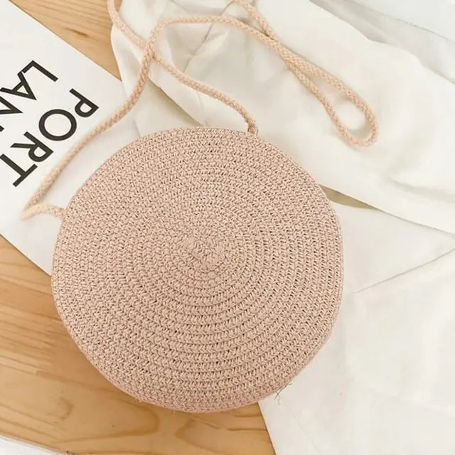 Round Woven Straw Bag