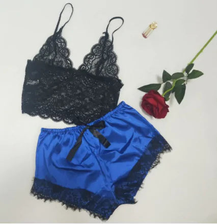 Lace Satin 2-piece Sleepwear Set