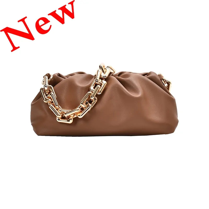 Chain Strap Soft PU Leather Cloud Bag