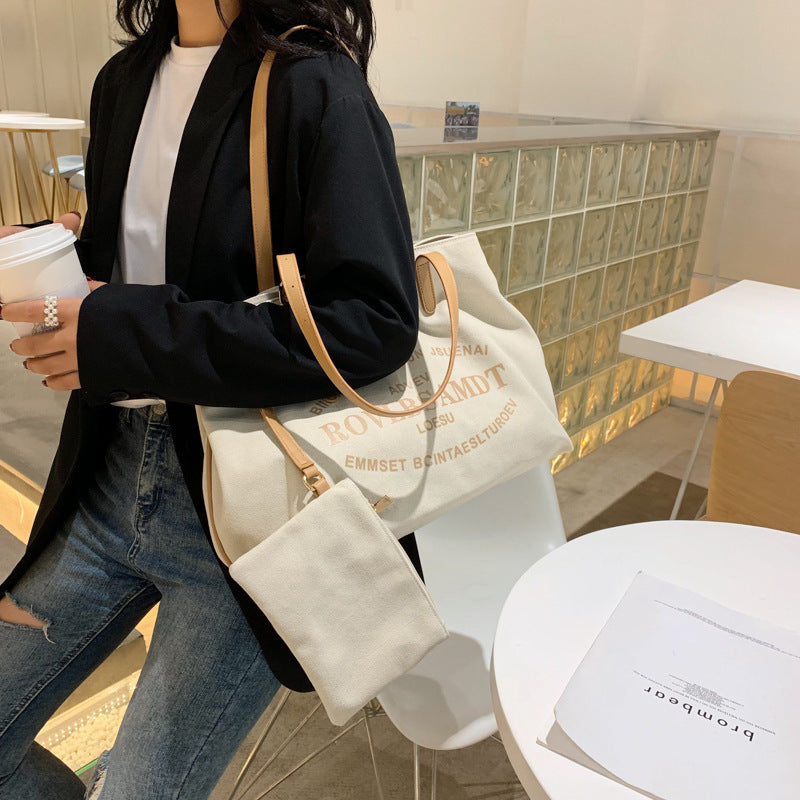 Tote Canvas Printed Large Capacity Shoulder Bag