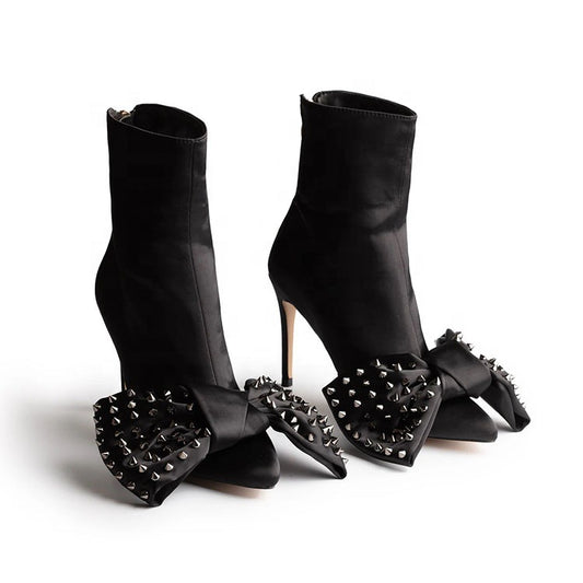 Bowknot High Heel Boots - Arabella's Couture 