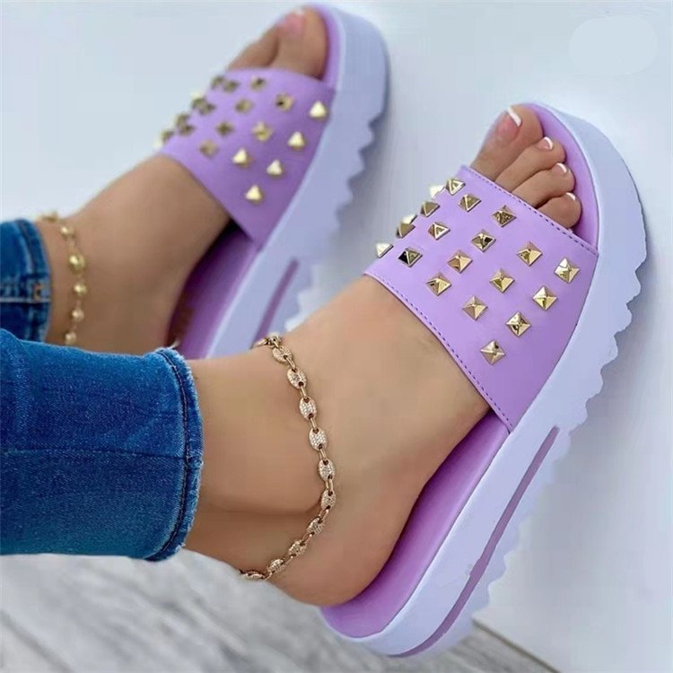 Stud Wedge Sandals