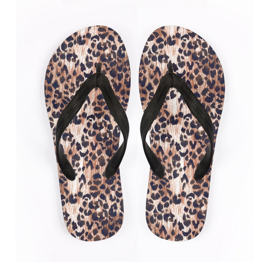 Animal Print Flip-Flop Sandals