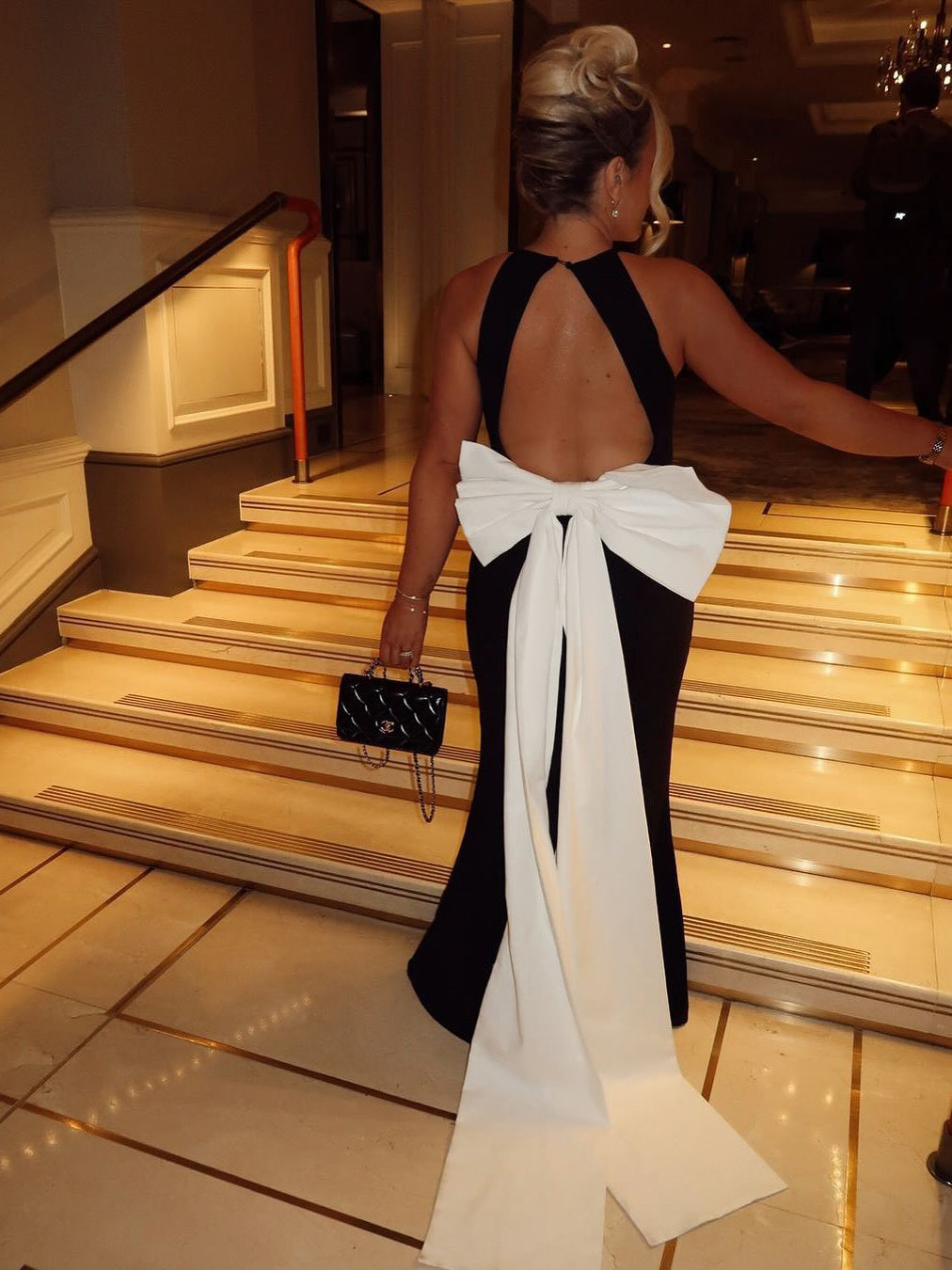 Large Back Bow Sleeveless Maxi Dress