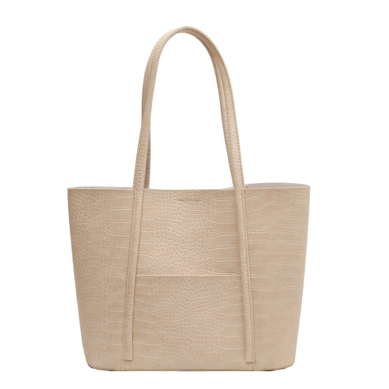 Snake Print Retro Large Commuter Tote Handbag