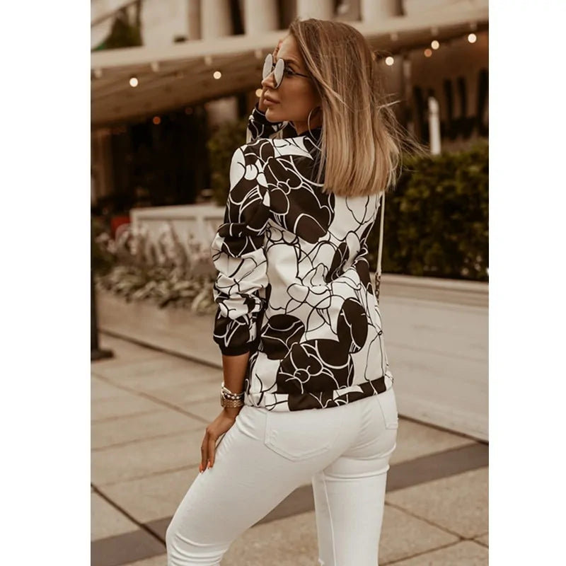 Floral Print Long Sleeve Jacket