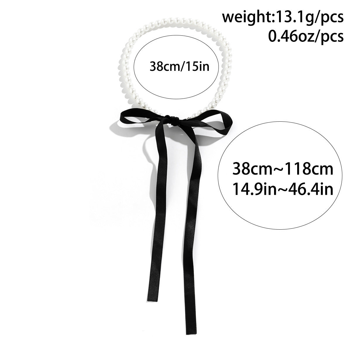 Velvet Pearl Bow Vintage Necklace