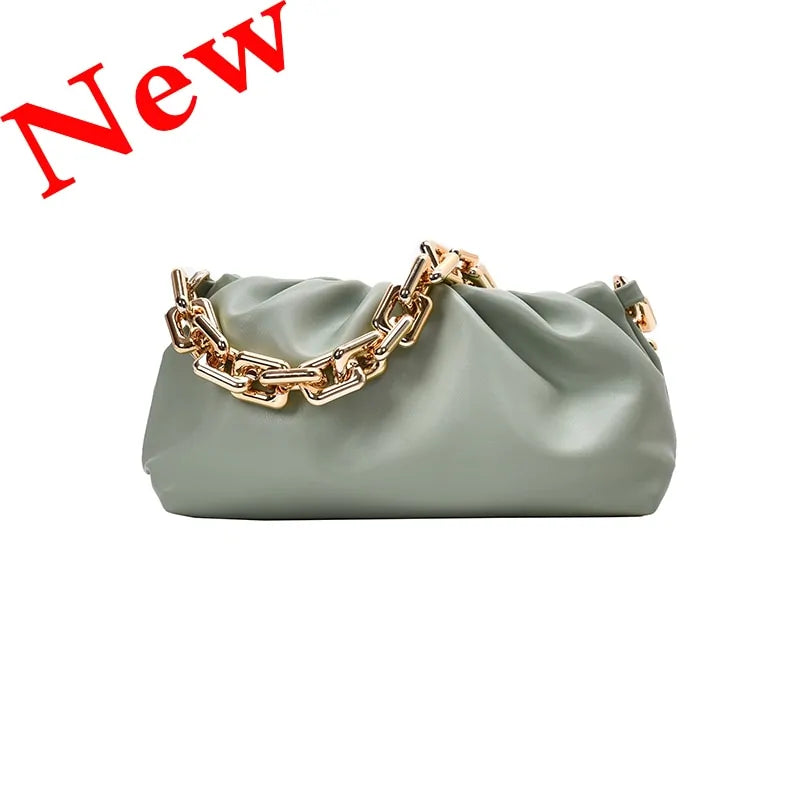 Chain Strap Soft PU Leather Cloud Bag