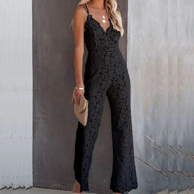 Embroidered Sleeveless Jumpsuit