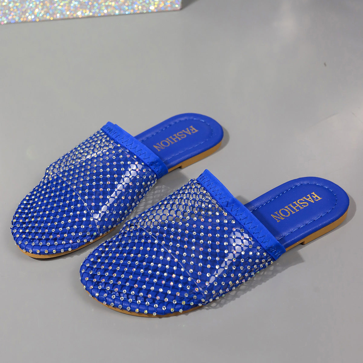 Hollow Rhinestones Flat Sandals