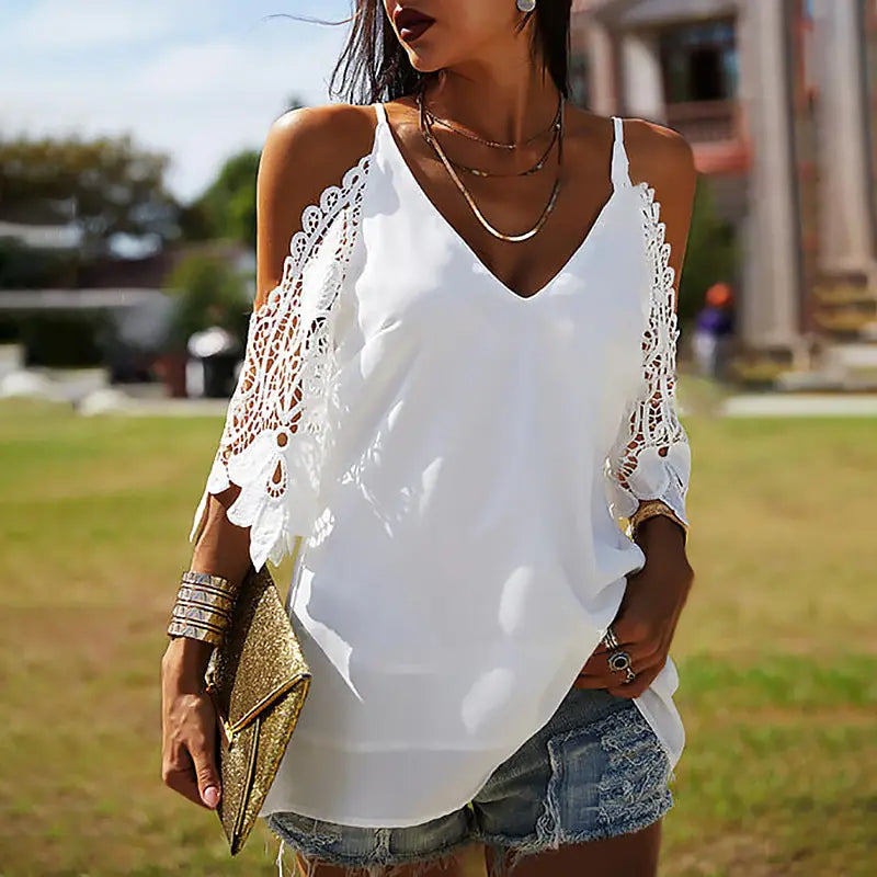 Off-Shoulder Lace Blouse