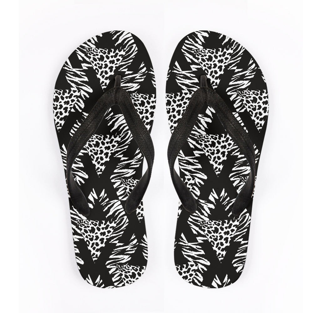 Animal Print Flip-Flop Sandals