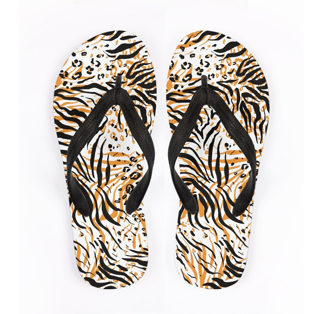 Animal Print Flip-Flop Sandals