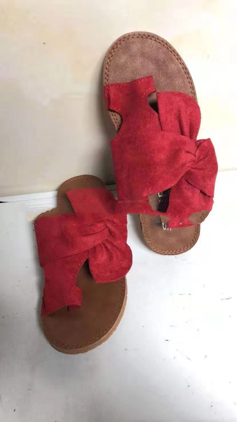 Suede Bow Sandals