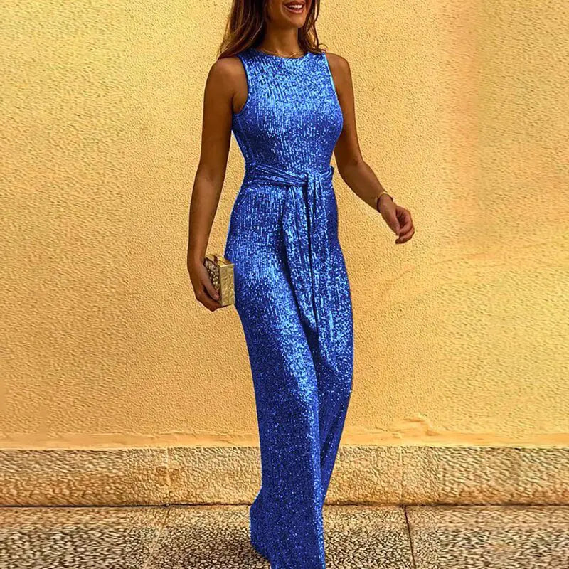 Sequin Backless Jumpsuit