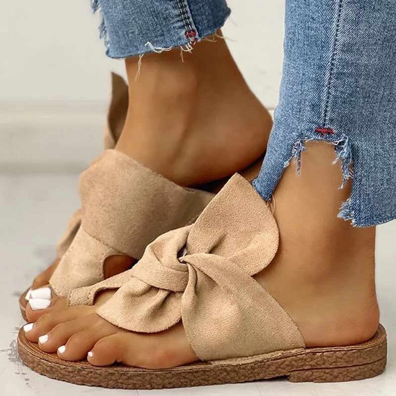 Suede Bow Sandals