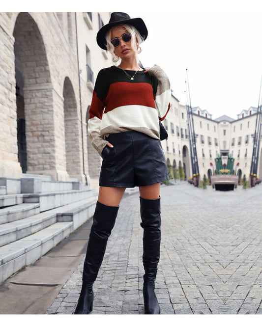 Long Sleeve Colorblock Sweater