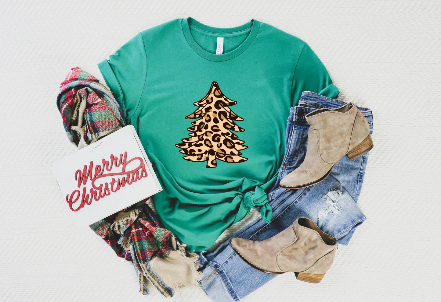 Leopard Print Christmas Tree T-shirt