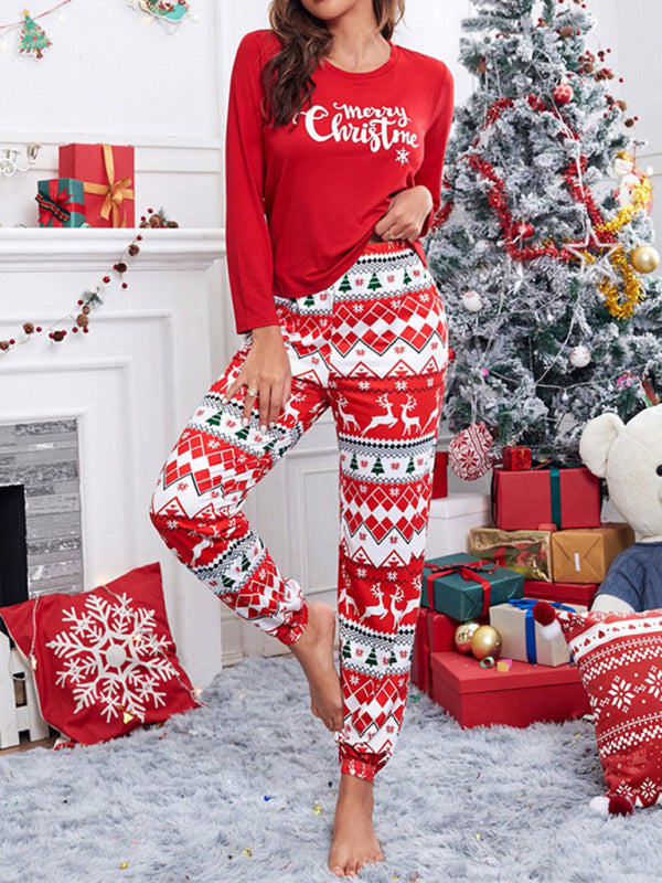 Christmas Print Comfortable  Two-piece Homewear Set