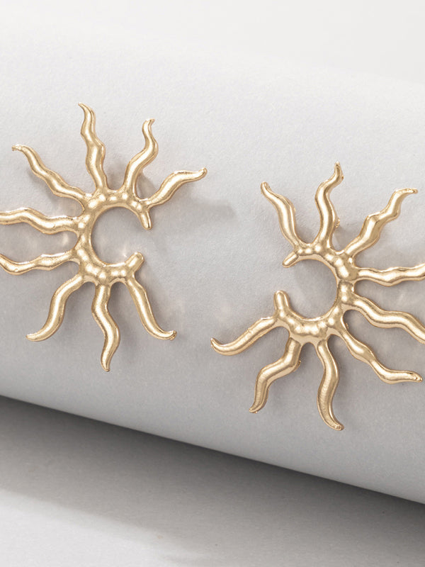 Geometric Sun Shape Earrings