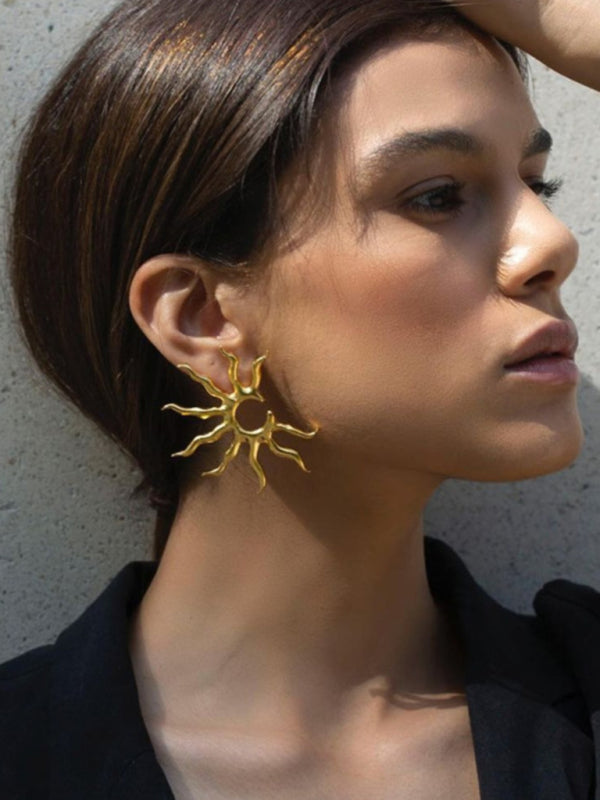 Geometric Sun Shape Earrings