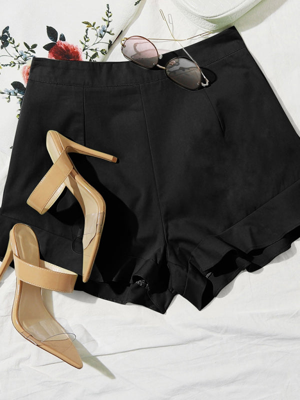 Lotus Leaf Edge Loose Shorts - Arabella's Couture 