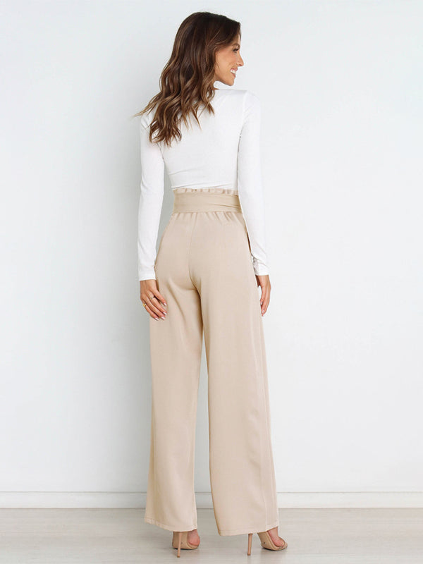 Belted Wide-Leg Trousers - Arabella's Couture 